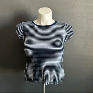 American Eagle Blue White Striped Soft & Sexy Short Sleeve Tee